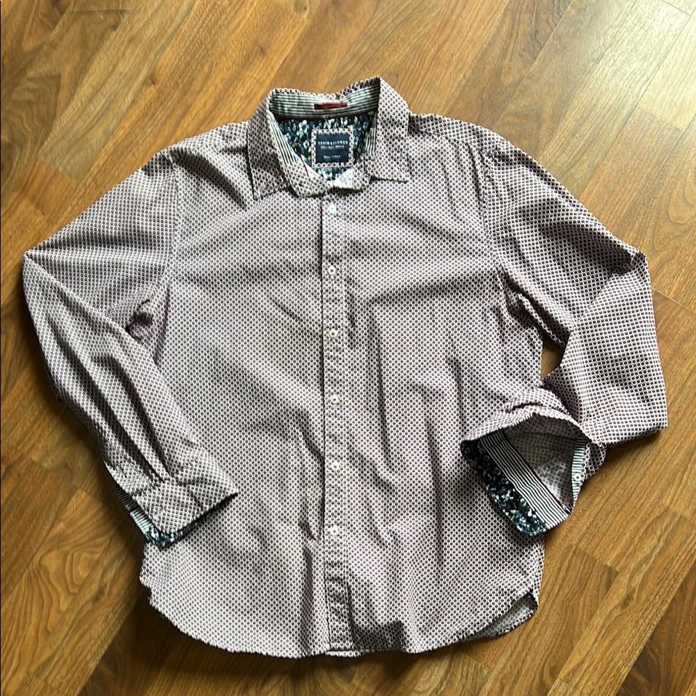Denim & Flower Black and White Casual Button Down Shirt